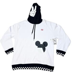 Vans x Disney Crossover Grid Mickey Mouse Sweater Women Large White Black Hoodie